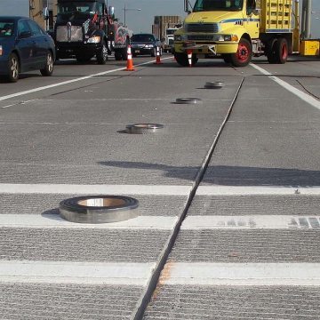 BEJS On A Reel laid out along bridge control joint prior to installation.