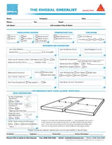 Expansion joint checklist Sealant and Expansion Joint Selection EMSEAL