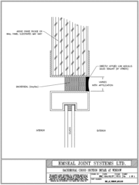 Expansion Joint Detail: Backerseal Cross Section Detail at Window EMSEAL