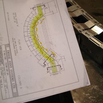 Drawing of curved expansion joints