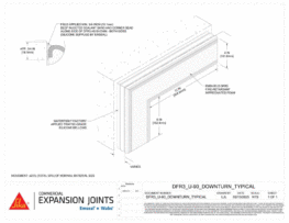 Expansion Joint Detail: Emshield DFR3 Outside Vertical Plane Universal 90 EMSEAL