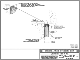 Expansion Joint Detail: DSM System Deck to Wall in Concrete Expansion Joint EMSEAL