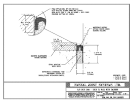 Expansion Joint Detail: DSM System Deck to Wall Blockout with Emcrete Expansion Joint EMSEAL