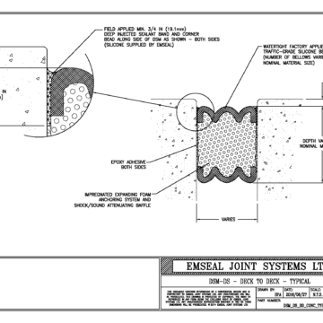 Expansion Joint Detail: DSM-DS Deck to Deck Typical EMSEAL