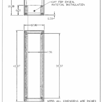 A fabrication detail of a steel test fixture was constructed which comprised of a 191 mm (wide) x 152 mm (deep) x 1000 mm (long) gap for the installation of the specimen.