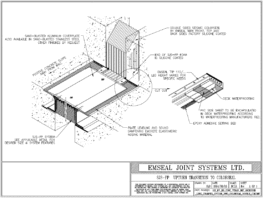 Watertight expansion joint transition from deck to wall with SJS-FP from EMSEAL