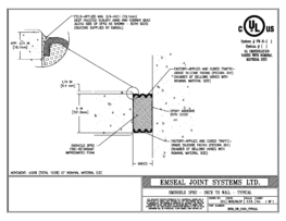 Expansion Joint Detail: Emshield DFR2 Deck to Wall EMSEAL