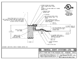 Expansion Joint Detail: SJS-FP-FR2 split slab to solid slab fire-rated Expansion Joint