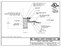 Expansion Joint Detail: SJS-FP-FR2 split slab to solid slab fire-rated Expansion Joint