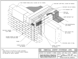 Expansion Joint Details: RoofJoint Transition to Seismic Colorseal Cavity Wall Isometric Expansion Joint EMSEAL