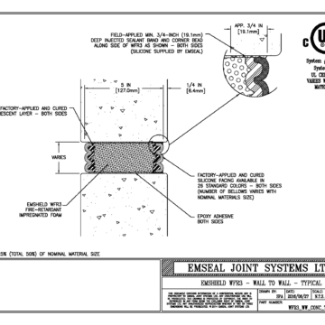 Expansion Joint Detail: Emshield WFR3 Fire Rated Wall Expansion Joint Wall to Wall Typical