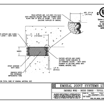 Emshield WFR3 Fire Rated Wall Expansion Joint Inside Corner