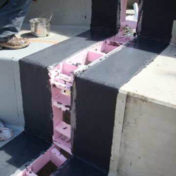 expansion joints in stadium seating bowl EMSEAL