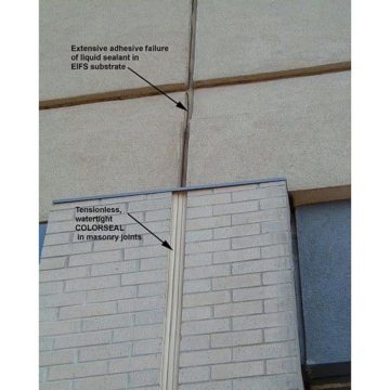 Colorseal in brick expansion joint with matching silicone