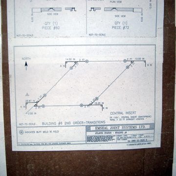 Parking and Plaza Expansion Joints: Field measurements taken by contractors are translated into shop drawings at EMSEAL for factory-fabrication of transition pieces.