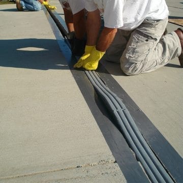 Parking garage car park expansion joint joins in DSM System from EMSEAL