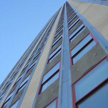 Facade of Empire State Building showing window perimeters treated with Backerseal and liquid sealant