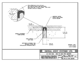 Expansion Joint Detail: DSM System Deck to Deck Blockout with Emcrete Expansion Joint EMSEAL