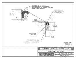 Expansion Joint Detail: DSM System Deck to Wall in Concrete Expansion Joint EMSEAL