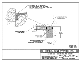 Expansion Joint Detail: DSM System Deck to Wall with Emcrete Expansion Joint EMSEAL