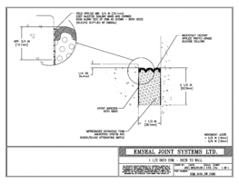 Expansion Joint Detail: DSM System Deck to Wall in Concrete Expansion Joint EMSEAL