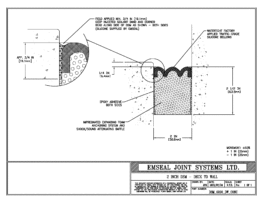 Expansion Joint Detail: DSM System Deck to Wall in Concrete Expansion Joint EMSEAL