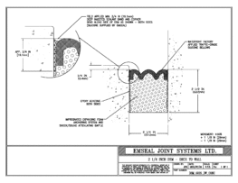 Expansion Joint Detail: DSM System Deck to Wall in Concrete Expansion Joint EMSEAL