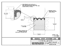 Expansion Joint Detail: DSM System Deck to Wall in Concrete Expansion Joint EMSEAL