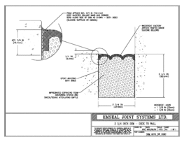 Expansion Joint Detail: DSM System Deck to Wall in Concrete Expansion Joint EMSEAL