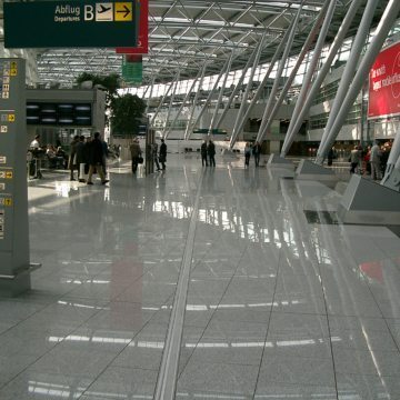 GDR airport floor expansion joints Dusseldorf airport Migutrans FS 110 departures Migua EMSEAL