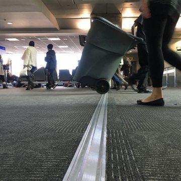 Rolling point loads come in many forms. What is true for all of them is stress on floor expansion joint covers. Migutrans FS 75 is designed for these stresses.