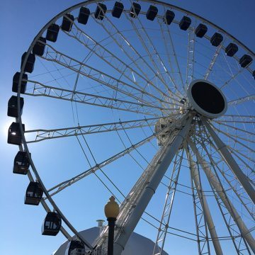 The Ferris Wheel at Chicago's Navy Pier where Seismic Colorseal was installed.