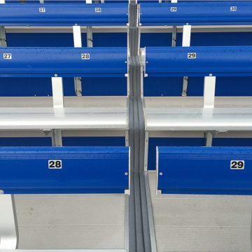 EMSEAL's DSM System installed in metal bleachers at SDSU Stadium.