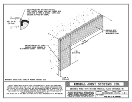 EMSHIELD WFR2 2-Hour Fire-Rated Outside Vertical Transition 3/4 inch Firerated Expansion Joint