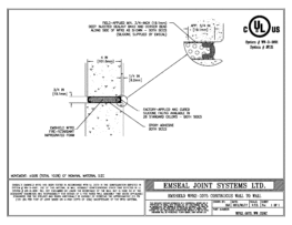 EMSHIELD WFR2 2-Hour Fire-Rated Wall-to-Wall 3/4 inch Firerated Expansion Joint