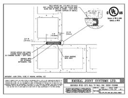 EMSHIELD WFR2 2-Hour Fire-Rated Wall-to-Wall Inside Corner CMU Block 3/4 inch Firerated Expansion Joint