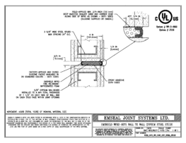 EMSHIELD WFR2 2-Hour Fire-Rated Wall-to-Wall Gypsum -- Steel Stud 3/4 inch Firerated Expansion Joint