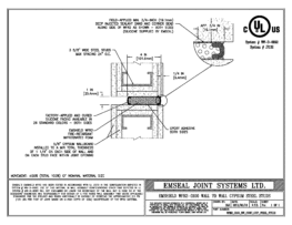 EMSHIELD WFR2 2-Hour Fire-Rated Wall-to-Wall Gypsum -- Steel Stud 1 inch Firerated Expansion Joint