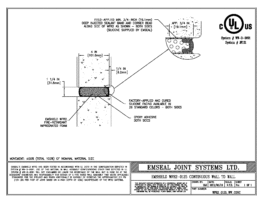 EMSHIELD WFR2 2-Hour Fire-Rated Wall-to-Wall 1 1/4 inch Firerated Expansion Joint