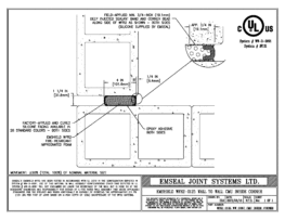 EMSHIELD WFR2 2-Hour Fire-Rated Wall-to-Wall Inside Corner CMU Block 1 1/4 inch Firerated Expansion Joint