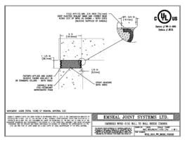 EMSHIELD WFR2 2-Hour Fire-Rated Wall-to-Wall Inside Corner 1 1/2 inch Firerated Expansion Joint