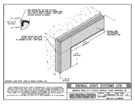 EMSHIELD WFR2 2-Hour Fire-Rated Outside Vertical Transition 1 3/4 inch Firerated Expansion Joint