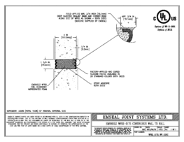 EMSHIELD WFR2 2-Hour Fire-Rated Wall-to-Wall 1 3/4 inch Firerated Expansion Joint