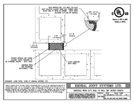 EMSHIELD WFR2 2-Hour Fire-Rated Wall-to-Wall Inside Corner CMU Block 1 3/4 inch Firerated Expansion Joint