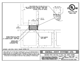 EMSHIELD WFR2 2-Hour Fire-Rated Wall-to-Wall Inside Corner CMU Block 2 inch Firerated Expansion Joint