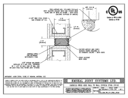 EMSHIELD WFR2 2-Hour Fire-Rated Wall-to-Wall Gypsum -- Steel Stud 2 inch Firerated Expansion Joint