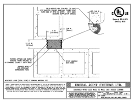 EMSHIELD WFR2 2-Hour Fire-Rated Wall-to-Wall Inside Corner CMU Block 2 1/4 inch Firerated Expansion Joint