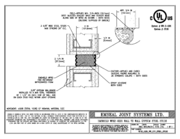 EMSHIELD WFR2 2-Hour Fire-Rated Wall-to-Wall Gypsum -- Steel Stud 2 1/4 inch Firerated Expansion Joint