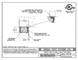 EMSHIELD WFR2 2-Hour Fire-Rated Wall-to-Wall Inside Corner 2 1/2 inch Firerated Expansion Joint