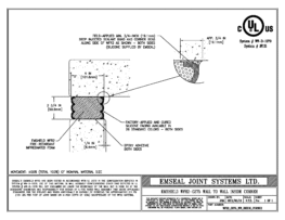 EMSHIELD WFR2 2-Hour Fire-Rated Wall-to-Wall Inside Corner 2 3/4 inch Firerated Expansion Joint